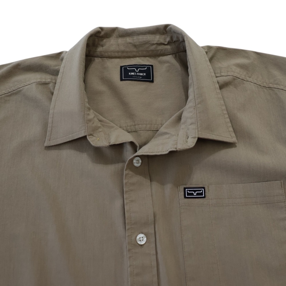 Kimes Ranch Mens XXL Long Sleeve Button up Shirt Tan Brown Coolmax Western